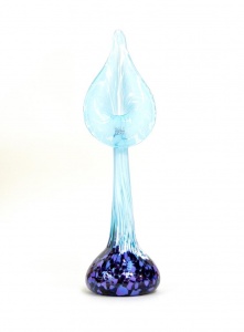 Art Glass Jack In The Pulpit Vase - Amethyst and Pale Blue